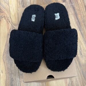 UGG Black Shearling Slide Slippers size 9